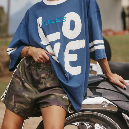 Raving Hearts Mini Shorts Camo