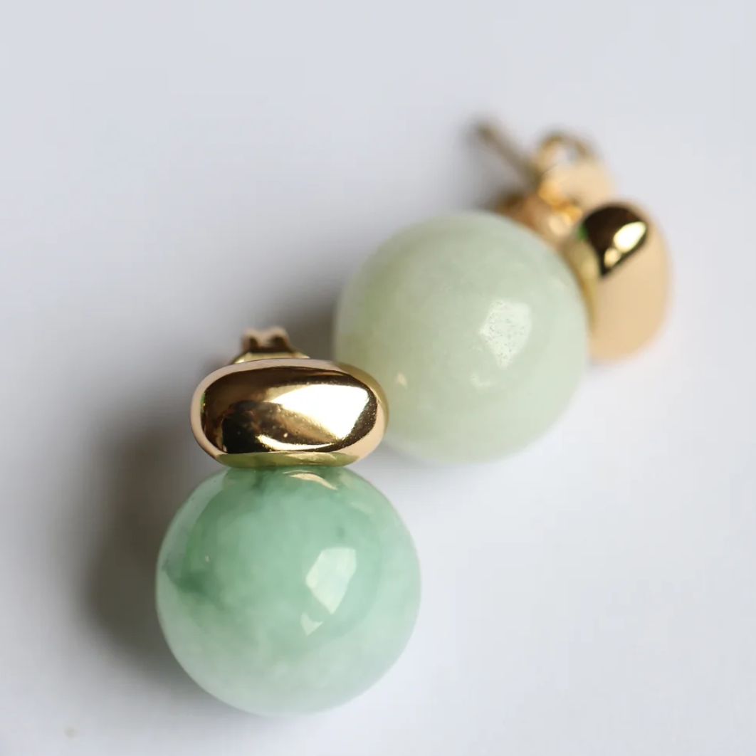 Sphere Jade Studs