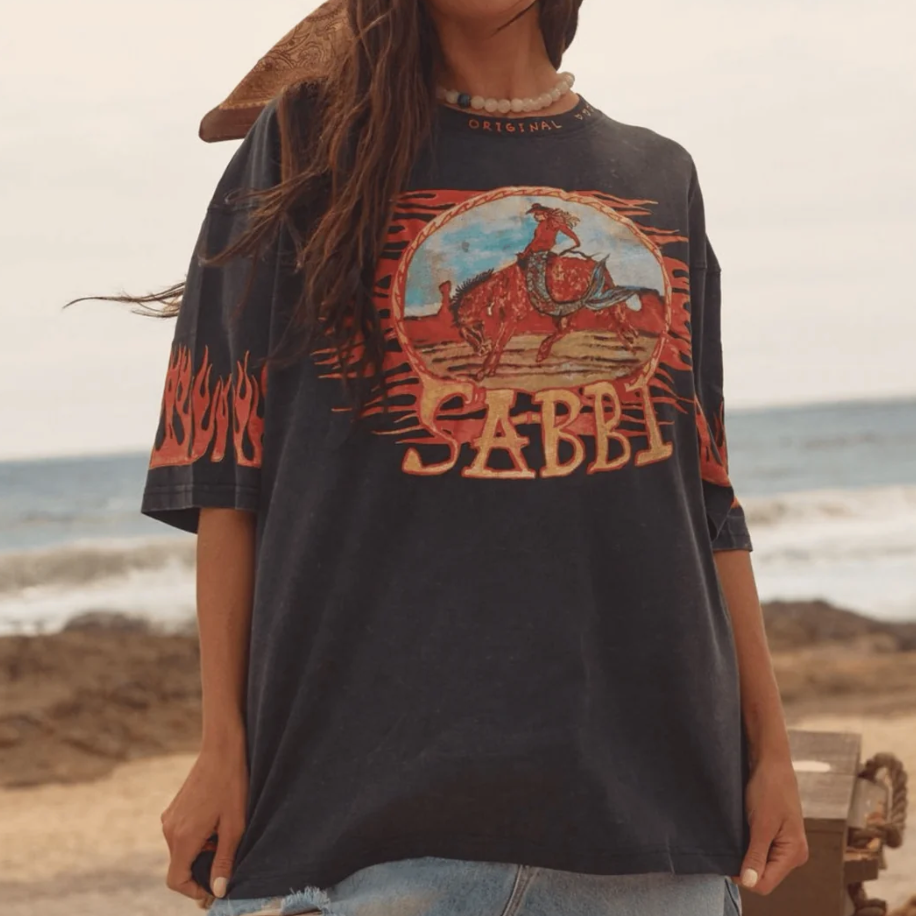 Flaming Cowboy Tee