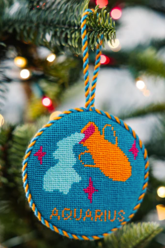 Needlepoint Zodiac Ornaments