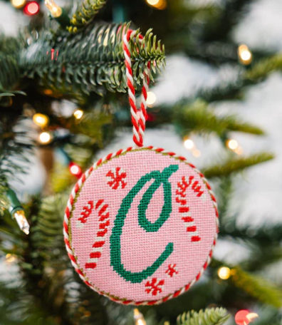 Needlepoint Monogram Ornaments