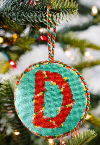 Needlepoint Monogram Ornaments