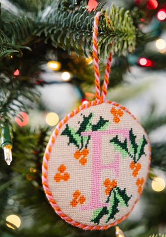 Needlepoint Monogram Ornaments