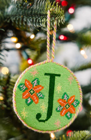 Needlepoint Monogram Ornaments