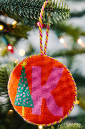 Needlepoint Monogram Ornaments