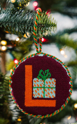 Needlepoint Monogram Ornaments