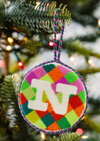 Needlepoint Monogram Ornaments